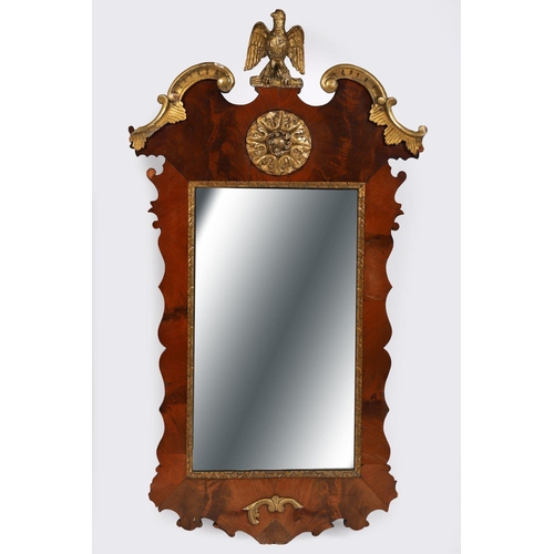 253 - 19TH-CENTURY WALNUT FRAMED MIRROR