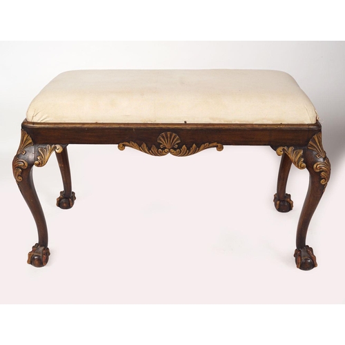 256 - 19TH-CENTURY WALNUT & PARCEL-GILT WINDOW SEAT