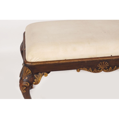 256 - 19TH-CENTURY WALNUT & PARCEL-GILT WINDOW SEAT