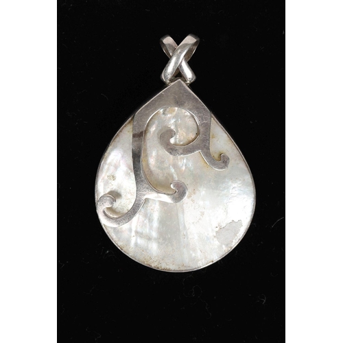 273 - DESIGNER SILVER AND MOTHER O'PEARL PENDANT