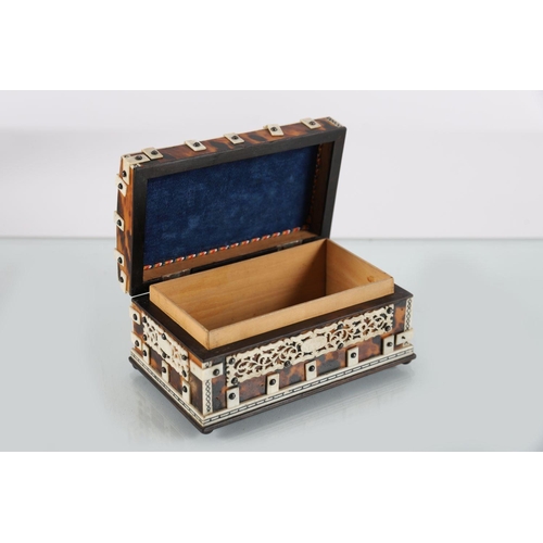 327 - 19TH-CENTURY TORTOISESHELL JEWELLERY CASKET