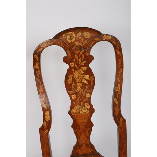 328 - PAIR OF DUTCH MARQUETRY ARMORIAL CHAIRS