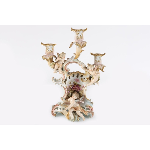 337 - 19TH-CENTURY GERMAN PORCELAIN CANDELABRA