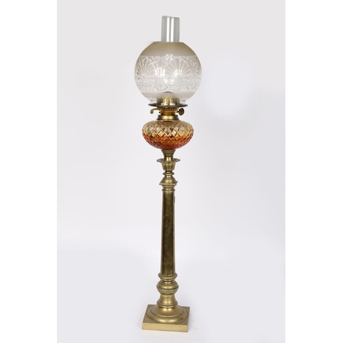 344 - 19TH-CENTURY BRASS OIL LAMP