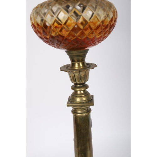 344 - 19TH-CENTURY BRASS OIL LAMP