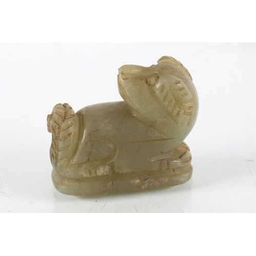 346 - CHINESE QING GREEN JADE FOO DOG