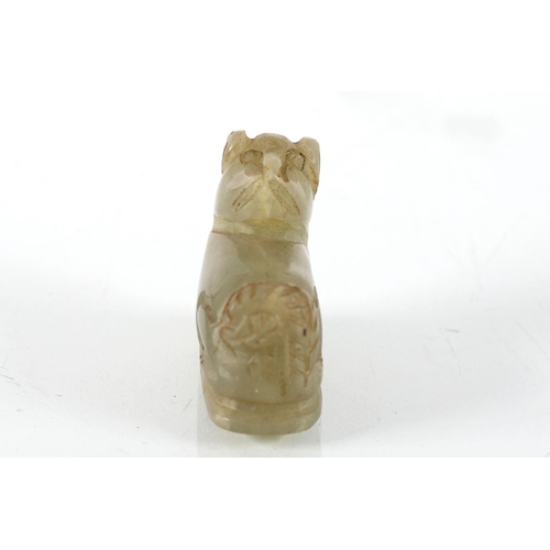 346 - CHINESE QING GREEN JADE FOO DOG