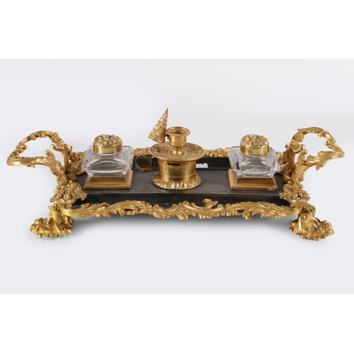 359 - LOUIS XV STYLE ORMOLU PEN AND INK STAND