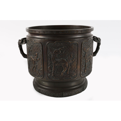 361 - CHINESE QING BRONZE JARDINIERE