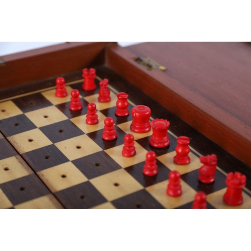 37 - 19TH-CENTURY TRAVELLING CHESS SET