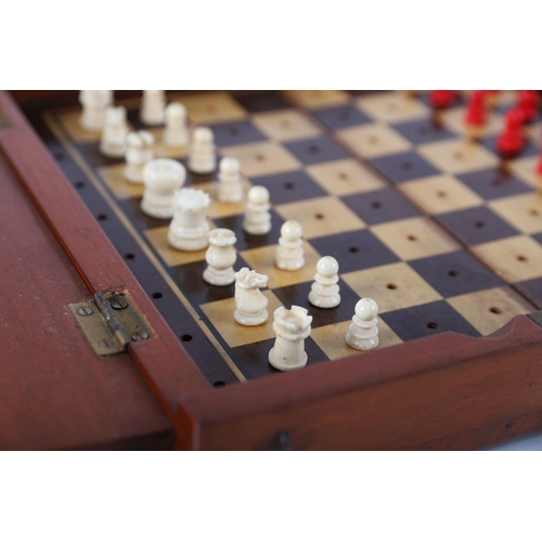 37 - 19TH-CENTURY TRAVELLING CHESS SET