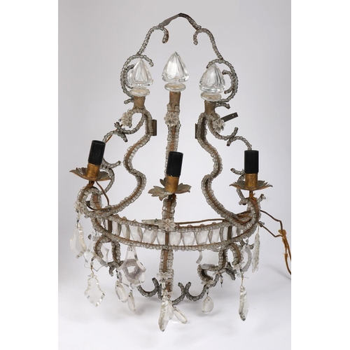 371 - PAIR 19TH-CENTURY VENETIAN CUT GLASS WALL LIGHTS