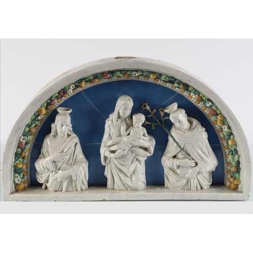 372 - 19TH-CENTURY ITALIAN GLAZED POTTERY RELIEF PLAQUE