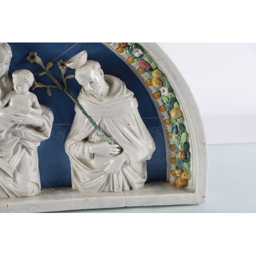 372 - 19TH-CENTURY ITALIAN GLAZED POTTERY RELIEF PLAQUE