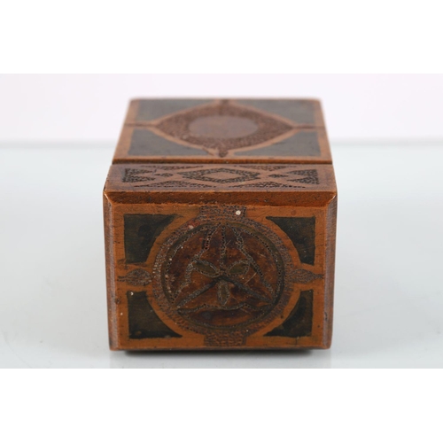 376 - POKER WORK DECORATED CARD BOX