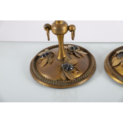 379 - PAIR OF EDWARDIAN BRASS CANDLESTICKS