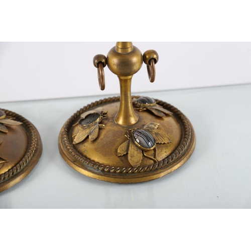 379 - PAIR OF EDWARDIAN BRASS CANDLESTICKS