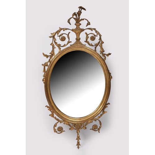 383 - 19TH-CENTURY CARVED GILTWOOD FRAMED MIRROR