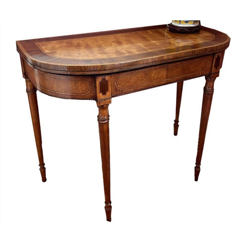 388 - GEORGE III SATINWOOD GAMES TABLE