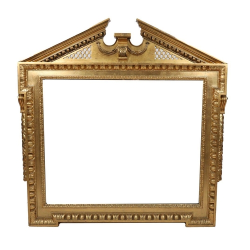 393 - LARGE 19TH-CENTURY GILT FRAMED OVERMANTEL MIRROR