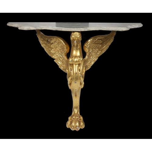 398 - 18TH-CENTURY CARVED GILTWOOD CONSOLE TABLE