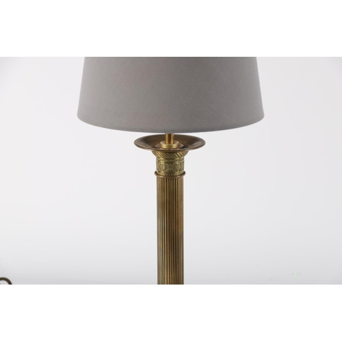 414 - PAIR OF BRASS NEO-CLASSICAL TABLE LAMPS