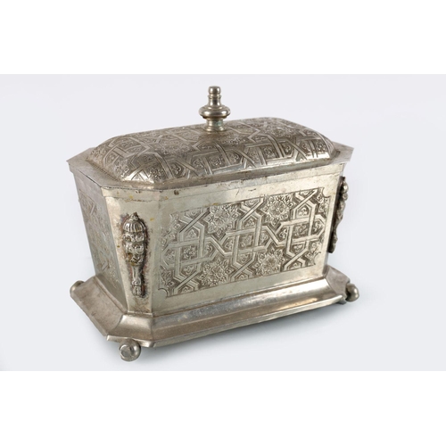 427 - PERSIAN SILVER-PLATED CASKET