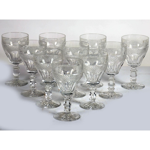 436 - SET 10 19TH-CENTURY IRISH CRYSTAL WINE GLASSES