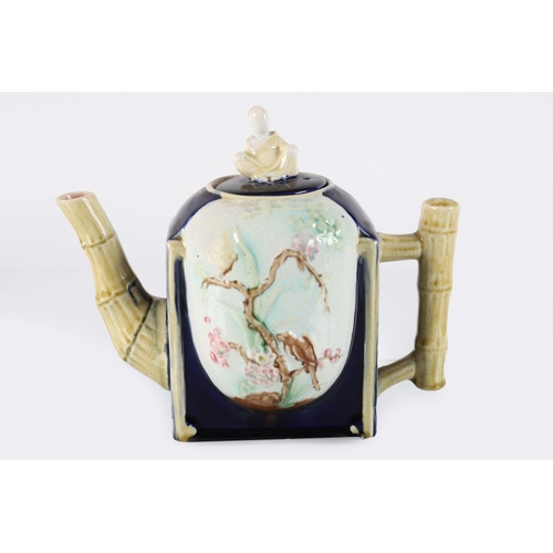 437 - 19TH-CENTURY MAJOLICA TEA POT