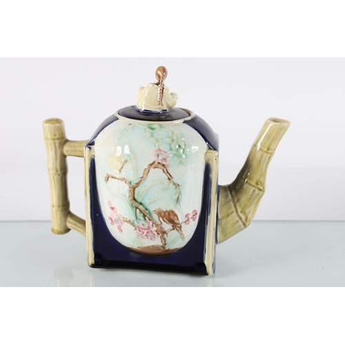 437 - 19TH-CENTURY MAJOLICA TEA POT