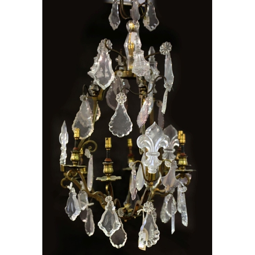 439 - 19TH-CENTURY FRENCH ORMOLU AND CRYSTAL CHANDELIER