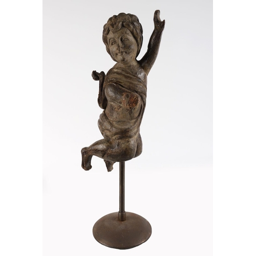 446 - 17TH-CENTURY CARVED WOOD FIGURE