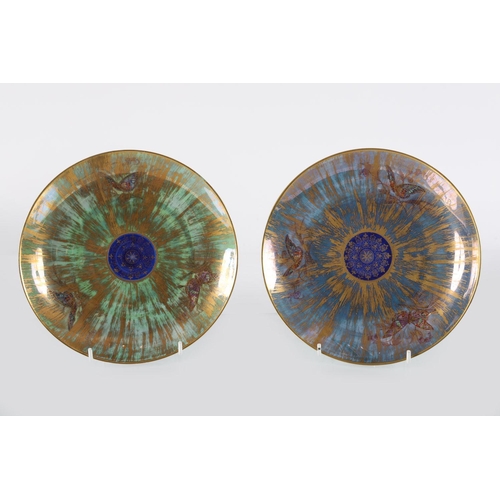 447 - PAIR OF KPM PORCELAIN LUSTRE PLATES