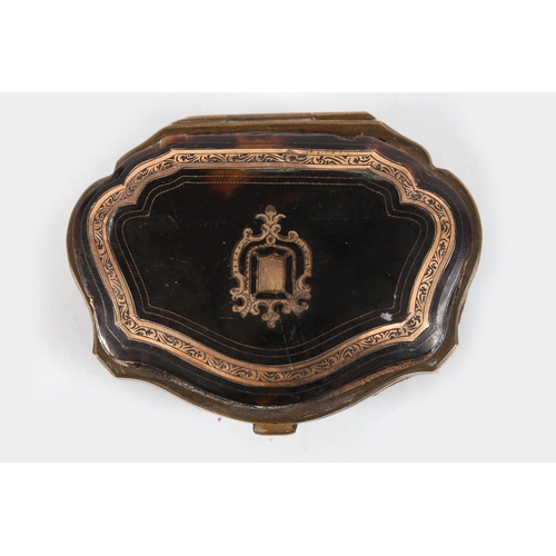 452 - 19TH-CENTURY TORTOISESHELL AND GOLD INLAID PURSE