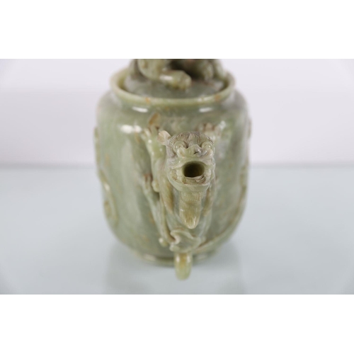 467 - WITHDRAWN CHINESE QING SOAPSTONE TEAPOT