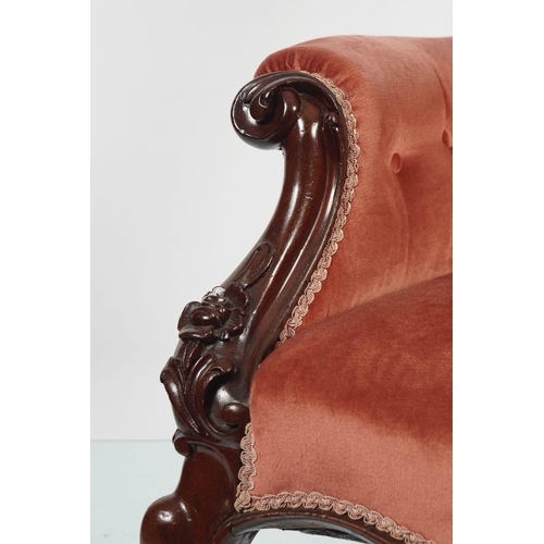 489 - EARLY VICTORIAN MAHOGANY SHOW FRAME ARMCHAIR