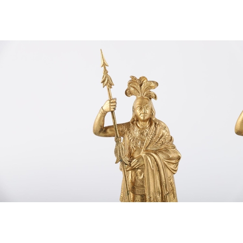 502 - PAIR 19TH-CENTURY METAL CEREMONIAL FIGURES