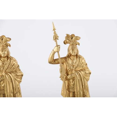 502 - PAIR 19TH-CENTURY METAL CEREMONIAL FIGURES