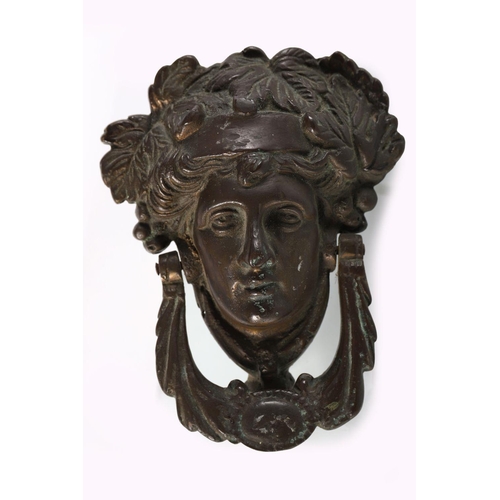 57 - 18TH-CENTURY BRASS DOOR KNOCKER