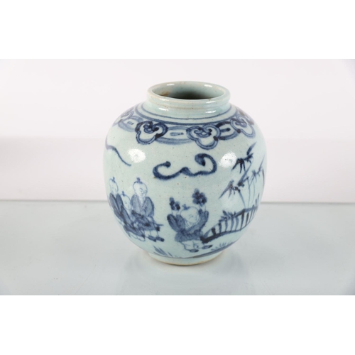 591 - CHINESE MING BLUE AND WHITE JAR