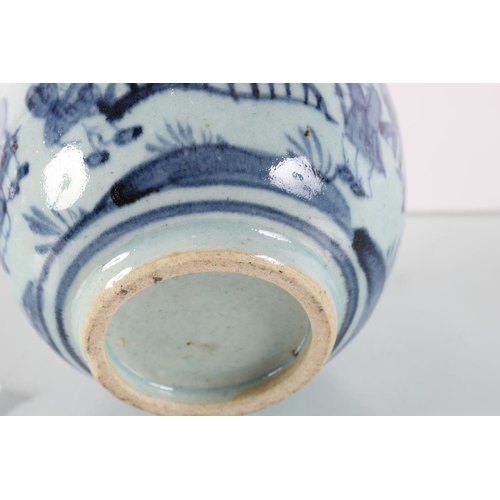 591 - CHINESE MING BLUE AND WHITE JAR