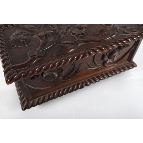 592 - 19TH-CENTURY ANGLO INDIAN CARVED JEWELLERY BOX