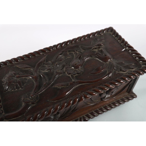 592 - 19TH-CENTURY ANGLO INDIAN CARVED JEWELLERY BOX