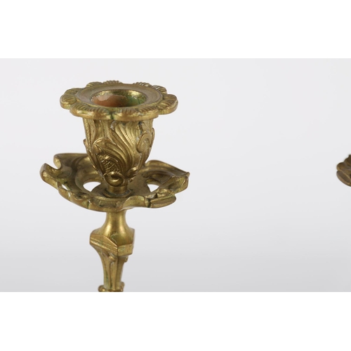 599 - PAIR OF FRENCH ORMOLU CANDLESTICKS