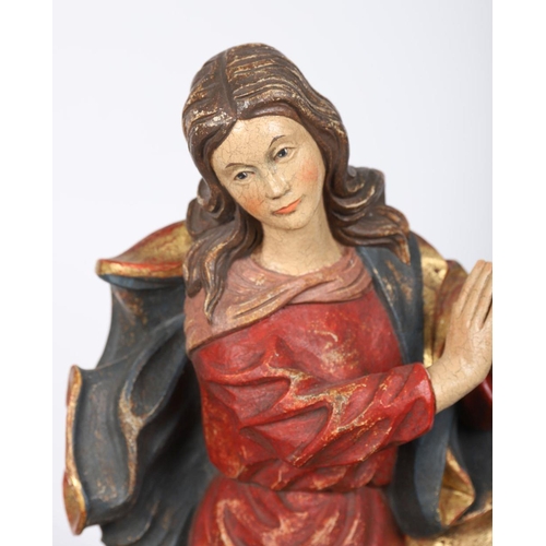 611 - CARVED GILTWOOD AND POLYCHROME STATUE