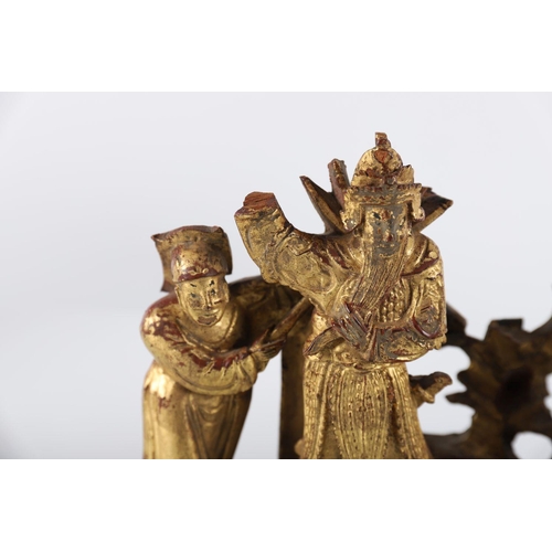 627 - CHINESE QING CARVED GILTWOOD GROUP