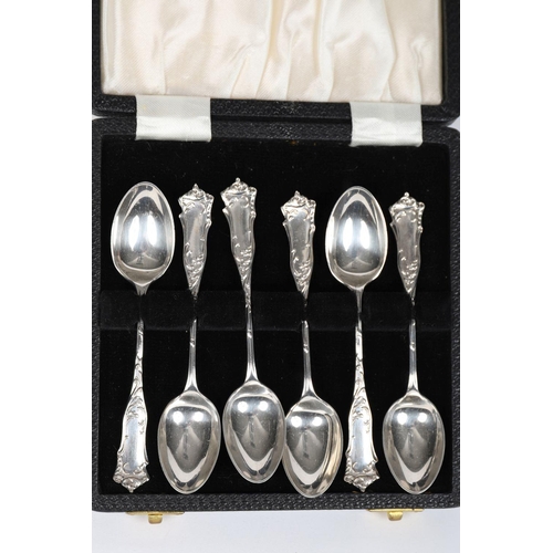 641 - CASED SET OF SIX SILVER COFFEE SPOONS