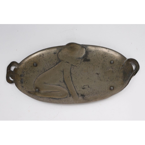 650 - ART NOUVEAU PEWTER PLAQUE