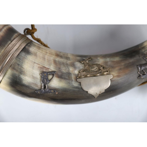 667 - PAIR OF 19TH-CENTURY SILVER-PLATED HUNTING HORNS