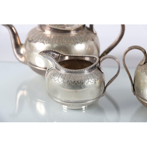 676 - FOUR-PIECE SHEFFIELD SILVER PLATE TEA SERVICE